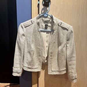 WHBM beige crop blazer - Size 10